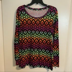 Rainbow Tribal Skull Sweater Women’s XL